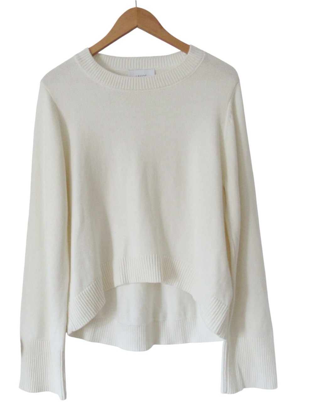 Legoe Heritage Cream Knit Sweater Jumper Medium Maternity Ribbed Hem Crewneck
